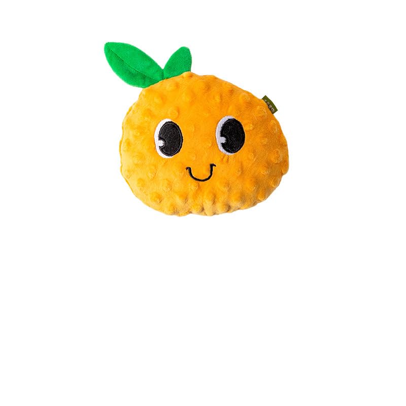 DAFORERAL Plush Vegetable Fruit Dog Toy, Squeaky Chew Toy for Dogs, Dual Sound Design for Boredom Relief and Dental Cleaning (orange)