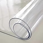 Kokey-xy 2mm Clear Plastic Table Cloth Multi Size PVC Cover Transparent Mat Strong Waterproof Protector Tablecloth 60x60cm