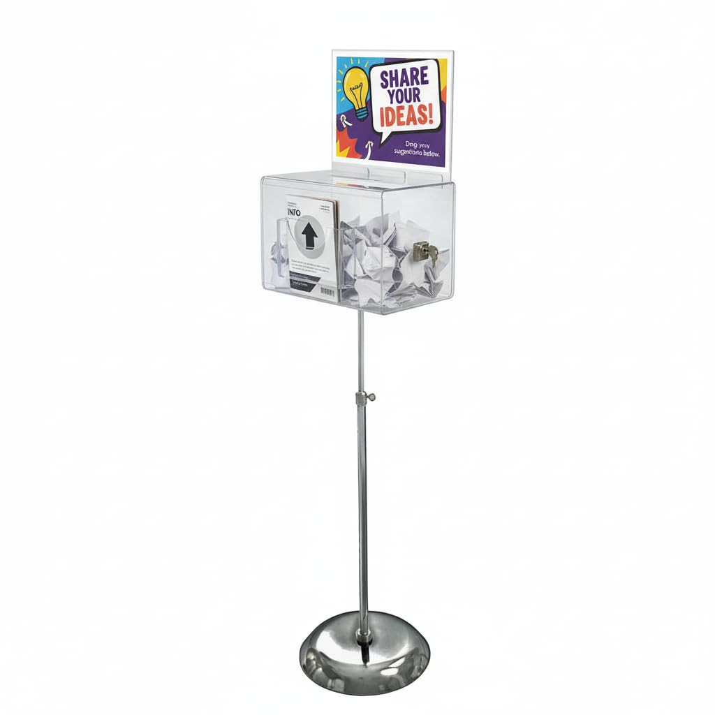 Amazon.com: Azar Displays 206325-CLR Suggestion Box with Lock and