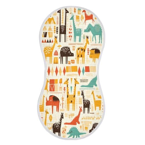 Kigai Safari Animals Baby Burp Cloths Extra Soft and Absorbent Burping Rags Cotton Burping Clothes Baby Washcloths for Newborn Boys Girls - 1 Pack2