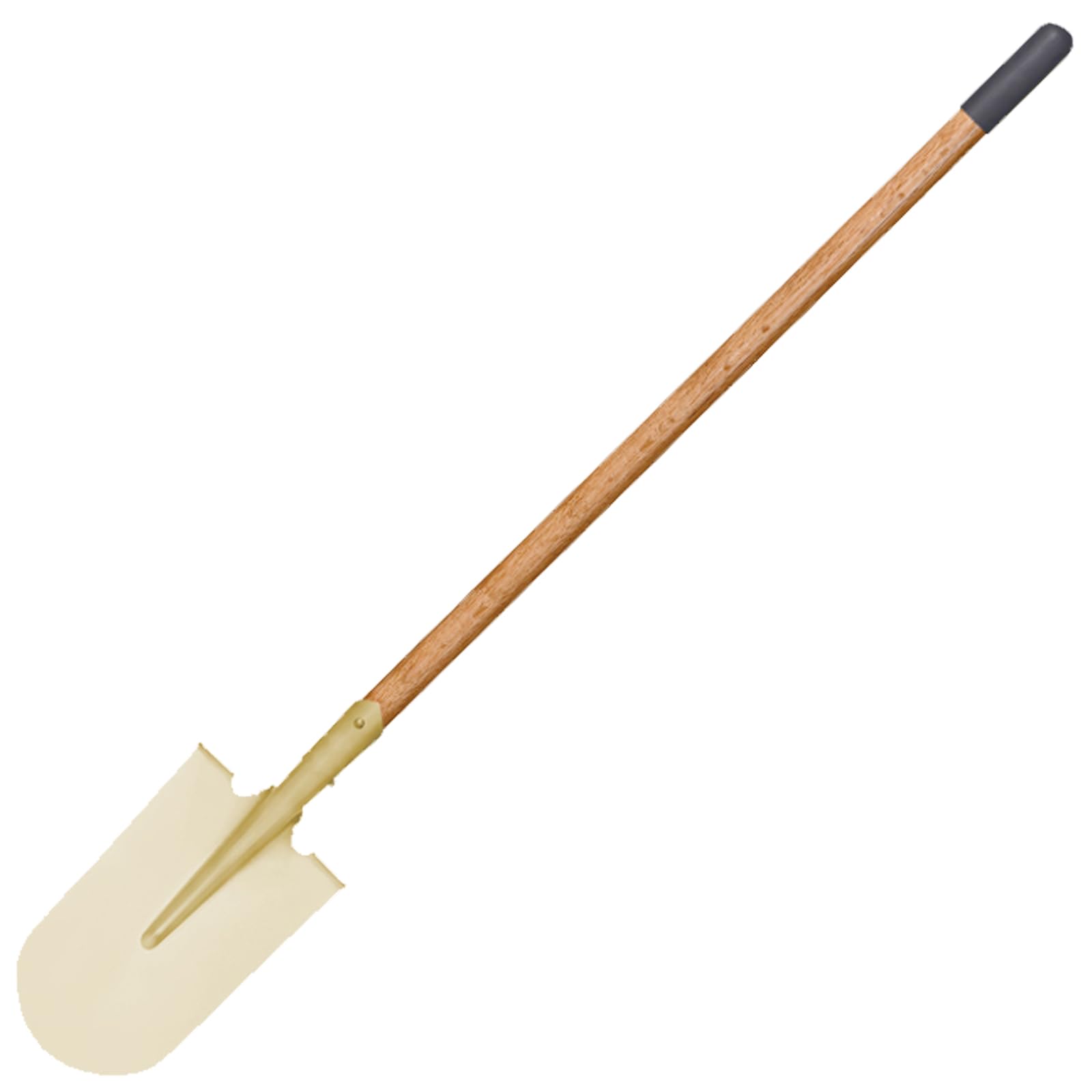 WEDO Pala larga de punta redonda sin chispas, pala de transferencia, mango de madera de 48 pulgadas de largo con funda antideslizante, herramienta de excavación de seguridad, bronce de aluminio