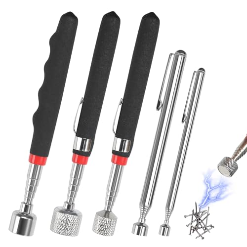 5 Stück Teleskop Magnet Edelstahl 1.5LB 3LB 10LB 15LB 20LB Magnetheber Telescoping Magnetic Pickup Tool Teleskopmagnet Teleskop Stabmagnet Stick Telescoping Magnet Teleskopstab Teleskop Magnetstab