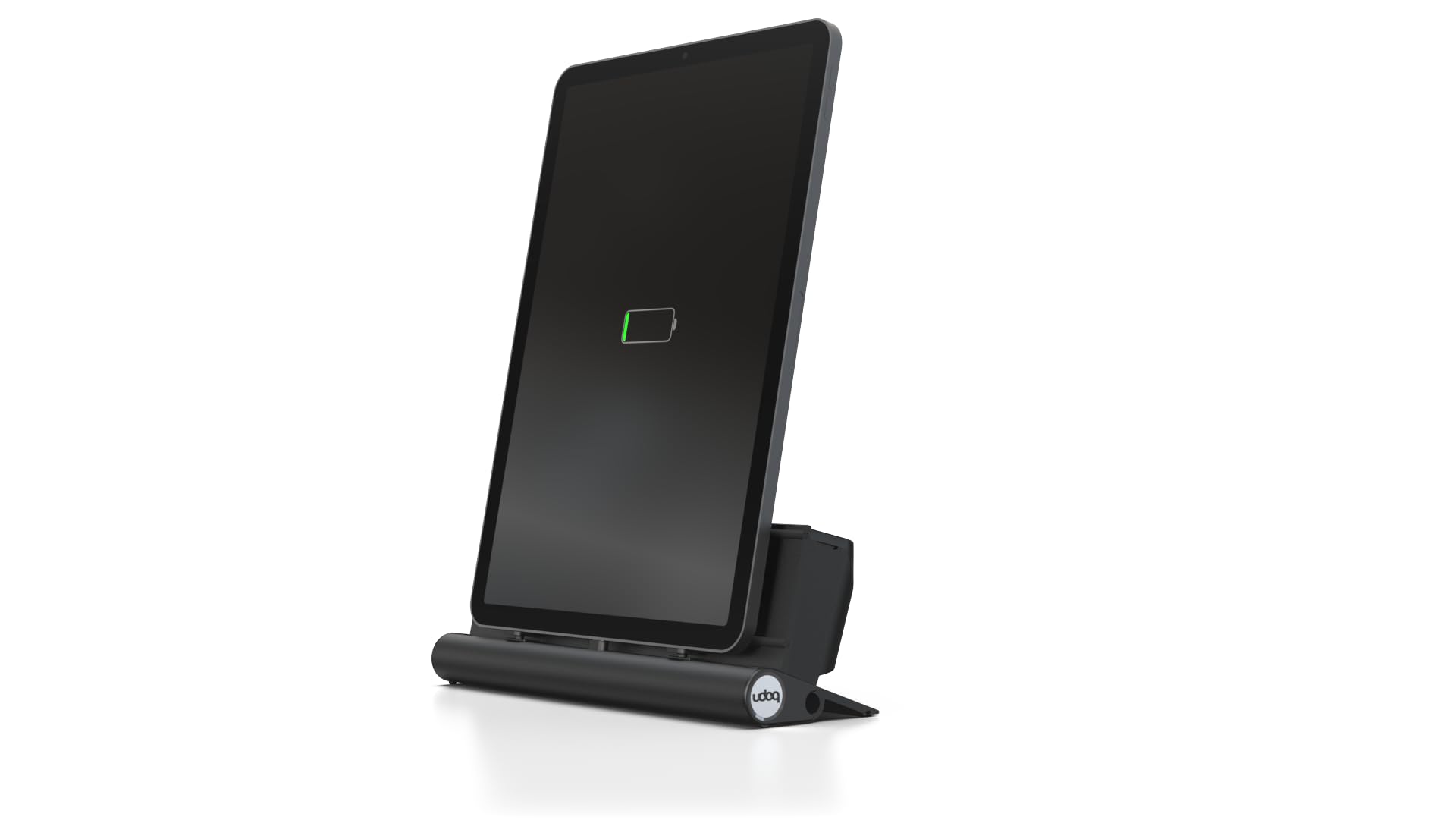 Udoq Station de charge pour tablette en aluminium 250 avec fonction de charge rapide USB-C 68 W, compatible avec iPad et smartphones, argent (noir)