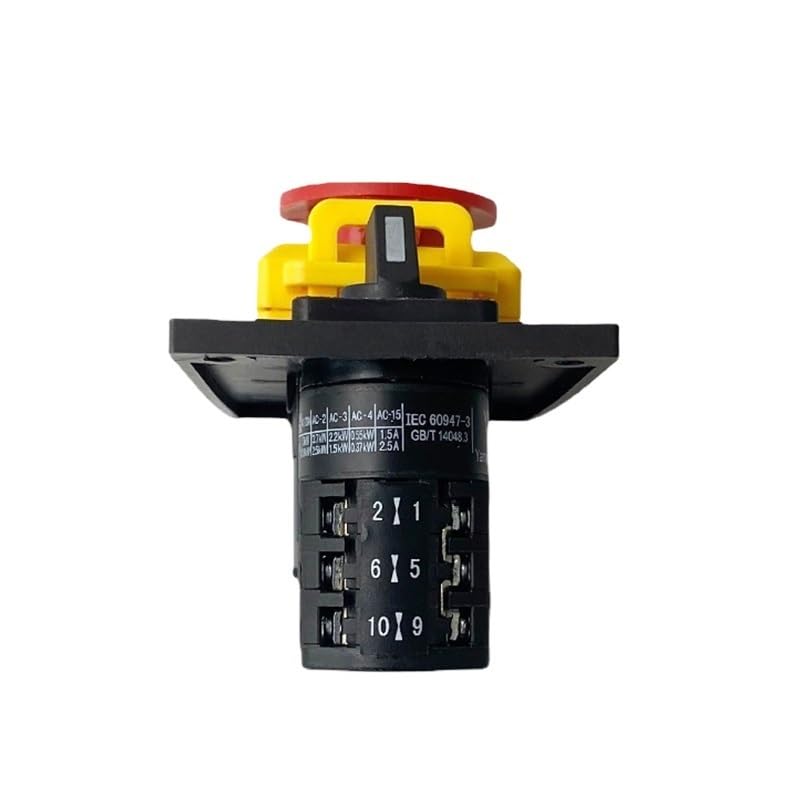 400V 7 Pins Rotary Combined with Protection Cover Lock Waterproof Reset Push Button