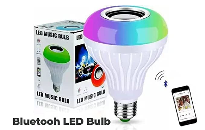 Image of Multicolor Remote Controlled LED bulb with Bluetooth Speaker