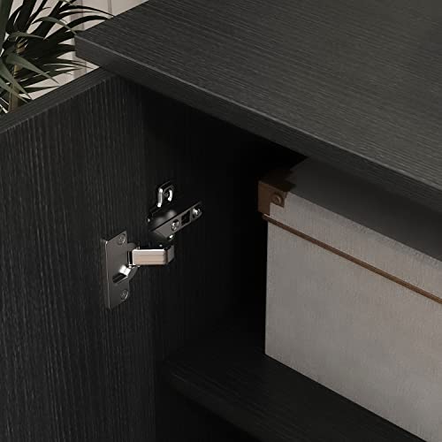 Ecacad Sideboard Buffet Storage Cabinet With Doors & Drawers, Kitchen Cupboard Cabinet With Storage Compartments & Gold Metal Legs, Black (62.9”W X 15.7”D X 27.5”H) #TOP4