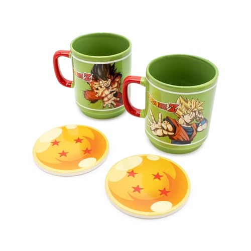 Dragon Ball Z Stackable Mugs and Coaster Set 11 oz.
