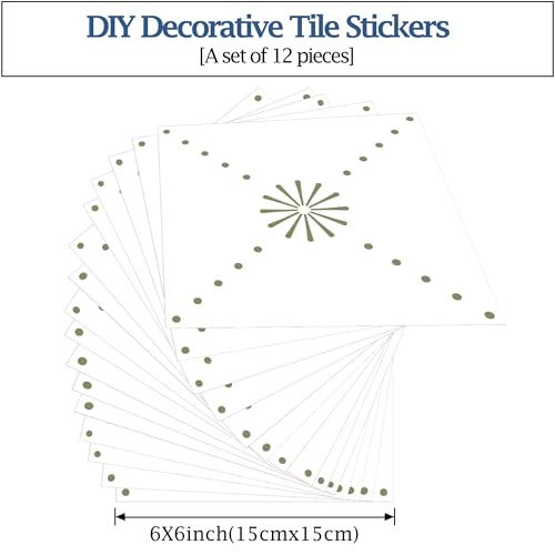 SVNOOC Wandaufkleber zum Abziehen und Aufkleben, selbstklebende Fliesenaufkleber für Küche, Badezimmer, Heimdekoration, wasserdicht und entfernbar, 12 Stück, 15 x 15 cm (Grün)