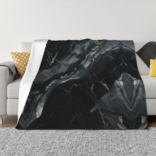 Couverture de lit légère marbre noir pour vos soirées canapé - 4