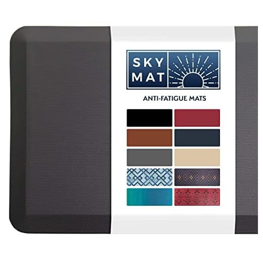 Sky Solutions Anti Fatigue Mat - 3/4" Cushioned Kitchen Rug and Standing Desk Mat & Garage - Non Slip, Waterproof and Stain Resistant (20" x 39", Grey)