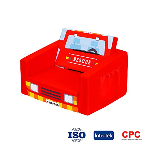 Mallbest Kids Sofas Children's Sofa Bed Baby's Upholstered Couch Sleepover Chair Flipout Open Recliner(Red/Fire Truck) #TOP7