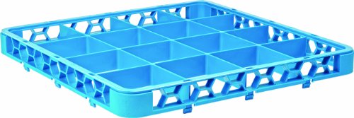 Carlisle FoodService Products RE1614 OptiClean Divided Glass Rack Extenders, Set of 6 16-compartments, Polypropylene, Blue