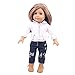 Uteruik Vêtement de poupée pour poupée américaine de 46 cm – Veste en cuir Jeans Costume accessoire pour enfants, vacances, cadeau d'anniversaire (#C)