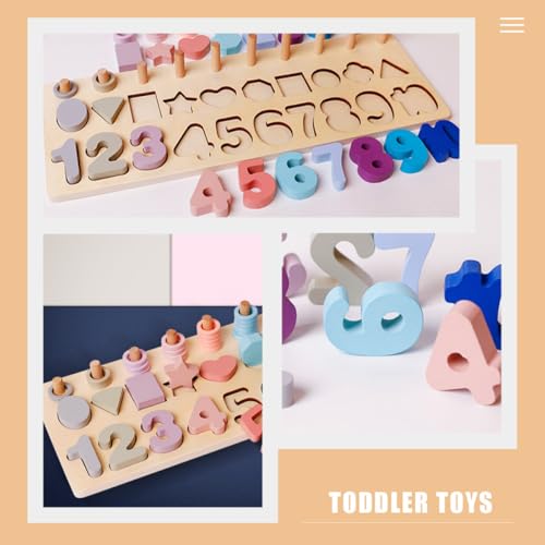 Tri de formes et nombres en bois puzzle éducatif tout-petits 2 ans - 6