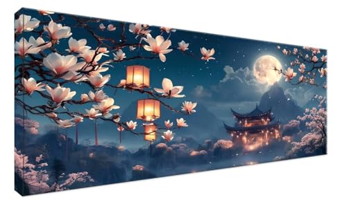 Diamond Painting lune et ciel étoilé 60x120cm pour la décoration de Noël