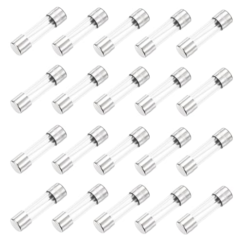 sourcing map 6.3A 250V Glass Fuse 0.2x0.79 Fast Blow Fuse for Home Appliances 20 Pcs
