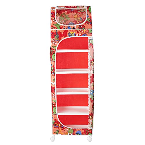 Image of Little One's | 6 Plastic Shelves Baby Wardrobe /Toy Organizer, ISI Certifed | Jungle Red | TB6 /AR