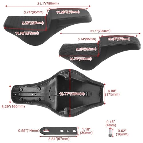 Asiento modificado Softail de doble altura con espuma ergonómica 7