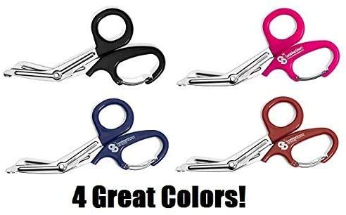 Trauma Shears With Carabiner - Stainless Steel Bandage Scissors For Surgical, Emt, Ems, Medical, Nursing, And Veterinary Use, First Aid Supplies And Accessories, 7.5-Inch, Blue #TOP5