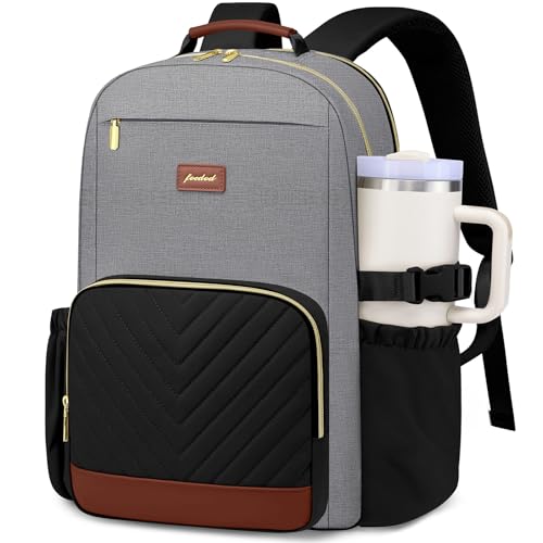 Focdod Laptop Backpack for Women Bookbag: 17 inch Work Backpacks with Pouch Pocket for Large Capacity Cup & USB Charger College Book Bag Travel Business Nurse Teacher Bookbags Anti-theft Back Pack by Focdod - Used condition - US$37.99