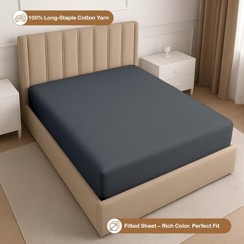ARlinen 1 PC King Fitted Sheet Only, 12-Inch Deep Pocket, Dark Grey by ARlinen - Used condition - Image 3