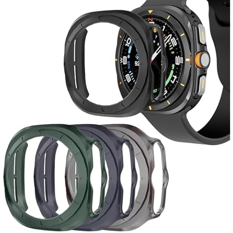 OHPROCS Ultra-Slim Hard PC Case for Samsung Galaxy Watch Ultra 47mm (2024) Protective Half Shell Cover (47mm, 4Pack-3) Cover