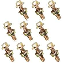 10 PCS M8 x 1.25 Exhaust Manifold Bolt Kit, Full-Threaded High-Strength Carbon Steel Hex Flange Bolt Screw, 10.9 Grade Strength Components, Suitable for Most Cars Gold