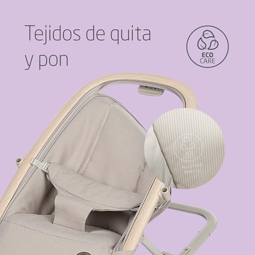 Miniatura 7 de Maxi-Cosi Kori Hamaca Bebé 2 En 1 Con Arco De Juegos, 0-2 Años, Máx.15 Kg, Balamcin Bebe, 3 Posiciones De Reclinación Una Sola Mano, Ligera Y Compacta, Arnés Easy-In, Eco Care, Classic Beige