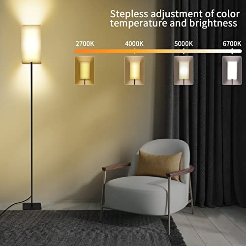 Smart Rgb Led Floor Lamp: Color Changing Standing Lamp For Living Room Bedroom Office - Works With Alexa Google Assistant Wifi App Remote Control - Modern Tall Lamp With Linen Lamp Shade & Colors Bulb #TOP4