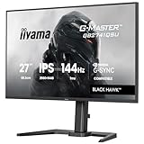 144Hz iiyama Ecran G-Master Black Hawk, GB2741QSU-B1 IPS, Adaptive Sync, QHD@144Hz, 1ms, 350cd, HP, HDMI/DP/USB HUB, réglable en Hauteur, Black Tuner, G-Sync Compatible