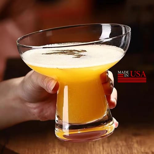 Hlukana 2 PACK Stemless Margarita Glasses, 13.5 Ounce Large Margarita Glasses, Martini Glass Cups, Crystal Clear Cocktail Glasses, Beer Glass, Elegant Glassware for Margaritas, Pina Coladas Cocktails - Thumbnail 3