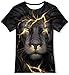 Goodstoworld T Shirt Ragazzi Maglietta Bambino Funny Manica Corta Ragazza Tee Tops 3D Stampa Leone Nero Maglietta 6-8 Anni