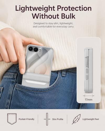 Image of STORMTAL for Samsung Galaxy Z Flip 8 Case, Hinge Protection, Built-in Screen Protector, Wireless Charging, Shockproof, Slim Rugged Phone Protective Case for Galaxy Z Flip 8 Silver