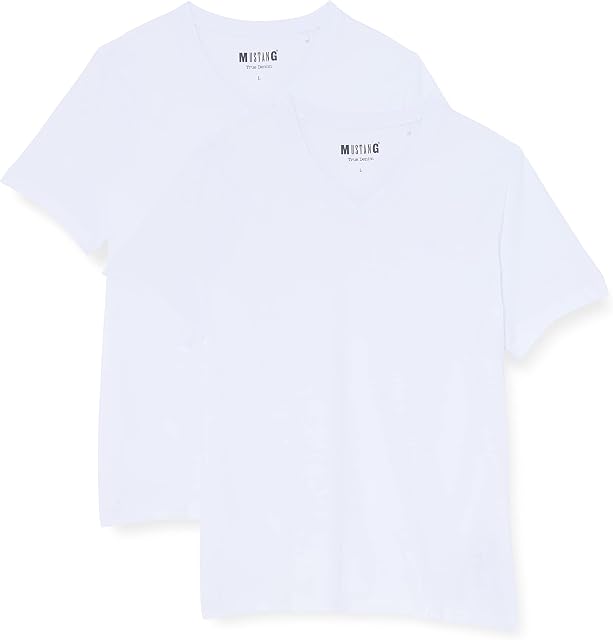 Mustang Men's 2-Pack V-Neck T-Shirt, 2045, L (Pack of 2)