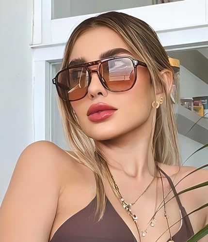 EYLRIM Retro Aviator Sunglasses for Women Men Classic 70s Square Frame Sun Glasses Vintage Shades2