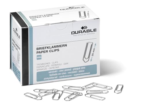 Durable Briefklammern 26 mm 1000 Stück verzinkt 120725