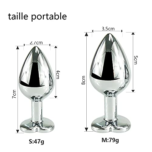 umania 2 x (Ø 27 mm, Ø 35 mm) vrouwelijke anale plug voor heren of heren seksspeeltjes van metaalstaal, hygiënisch en gemakkelijk te reinigen, 2 stuks - Afbeelding 3