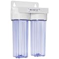 Max Water 10" 2 Stage Whole House Standard Home Water Filter System 3/4" Inlet Clear Filter Housing variation, Supports 10" x 2.5" Water Filters (Clear, NO Filters)