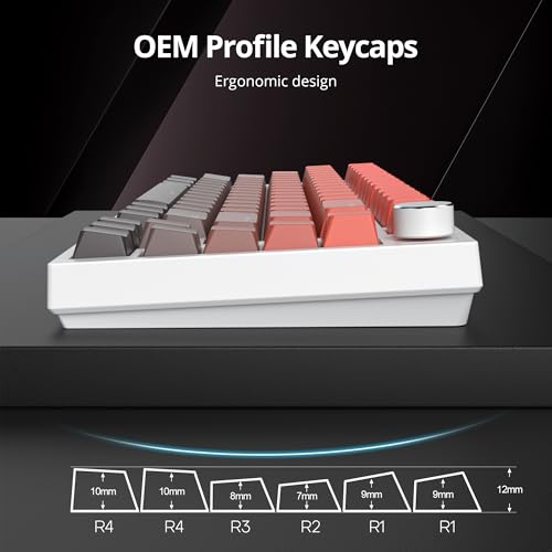 Image of PBT Gradient Red Keycaps, Shine Through Cherry Profile Keycaps, Double Shot Custom Minimalist Style for MX Switched Mechanical Keyboard