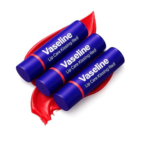Image of Vaseline Colour+Care Kissing Red Tinted Lip Balm Stick 3g (Pack of 3)