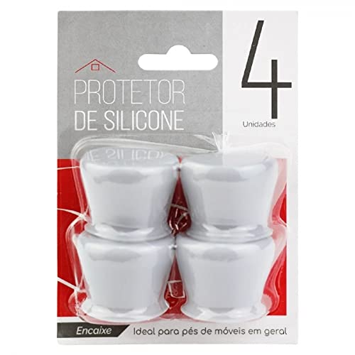 Kit 4 Protetor Emborrachado Pé Mesa Cadeira Móveis Feltro Proteção Silicone Borracha Resistente Piso