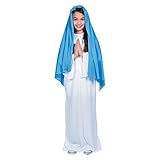 Fun Express Girl’s Blue & White Mary Costume - Kid's Large/Extra Large - 2 Pieces