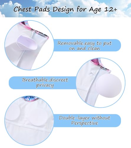 Image of Belovecol Girls Swimsuits 2Pcs Tankini Bathing Suit 4-16Y Bra Pads for 12Y+