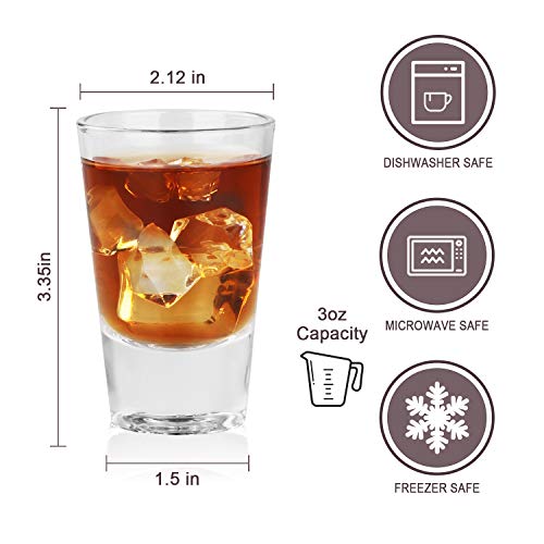 3 Ounce Heavy Base Shot Glass Set,QAPPDA Whisky Shot Glasses 3 oz,Mini