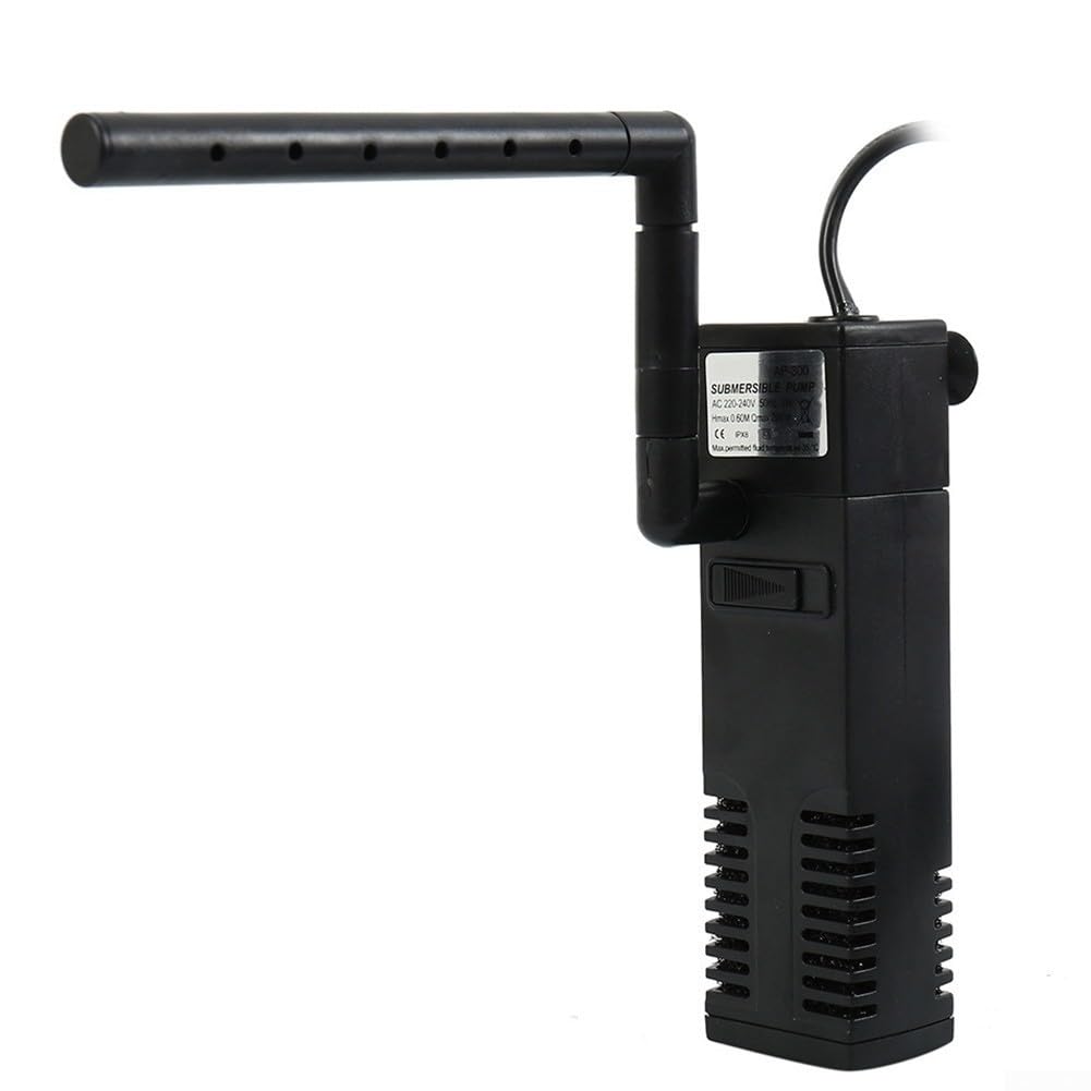 Filtro de pecera, filtro interno pequeño para acuarios de agua fría o tropical, bomba de filtro de acuario ajustable, ideal para acuarios de agua dulce y marina, 3 W 40 L