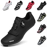 SAKITAMA Unisex Bicycle Men's Women's Cycling Shoes - Riding Spinning Road Shoe SPD Compatible Cleats with Peloton Shoes for Indoor Outdoor Black