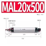 Zoom IMG-1 mal20 cilindro pneumatico piccolo e Zoom IMG-1 mal20 cilindro pneumatico piccolo e