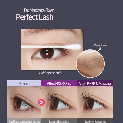 Image of ETUDE Dr. Mascara Fixer For Perfect Lash, clear mascara primer, Korean Mascara Fixer All-Day Curl Hold, Volumizing, Smudge-Proof, Korean Makeup, Beauty, Transparent (0.203 Fl Oz)