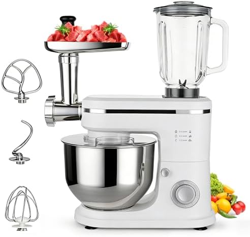 3-in-1 Stand Mixer with Meat Grinder Juicer for Kitchen, 6 Quart ...