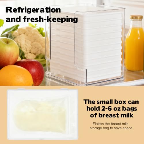 Rainmae Breastmilk Storage Bag Organizer, Breastmilk Freezer Tray, Breast Milk Storage Tower, Convenient Storage for Milk Freezer Bags, Efficiently Store in Freezer Organizer Tower for Nursing Feeding
